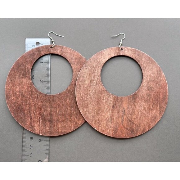 Pierced Earrings Lot of 3 Natural Wood - Picture 2 of 7